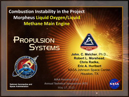 JSC LOX/Methane Regen Engine Development Project Plan