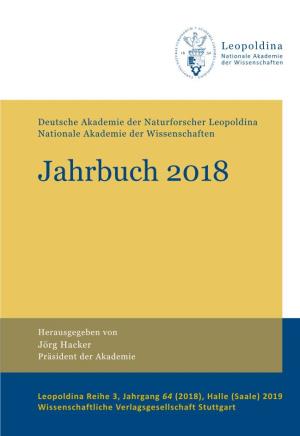 Jahrbuch 2018 Leopoldina-Jahrbuch 2018 Leopoldina-Jahrbuch
