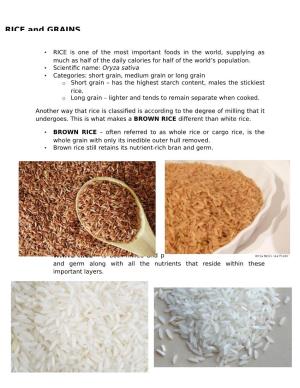 RICE and GRAINS