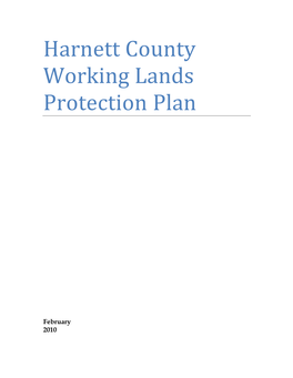 Harnett County Working Lands Protection Plan