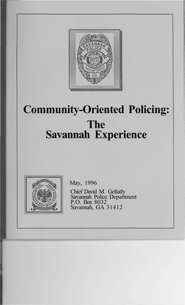 Community-Oriented Policing: the Savannah Experience