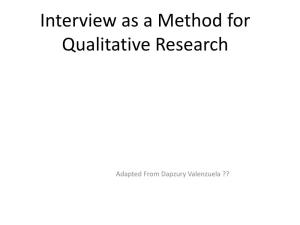 Interview As a Method for Qualitative Research