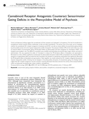 Cannabinoid Receptor Antagonists Counteract Sensorimotor Gating Deficits in the Phencyclidine Model of Psychosis
