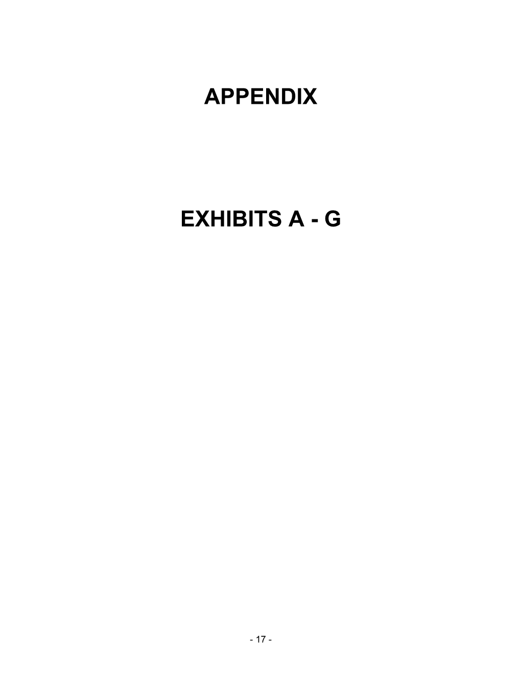Appendix Exhibits A