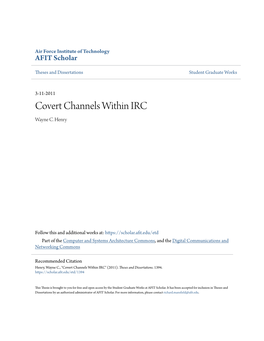 Covert Channels Within IRC Wayne C