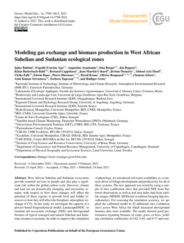 Modeling Gas Exchange and Biomass Production in West African Sahelian and Sudanian Ecological Zones