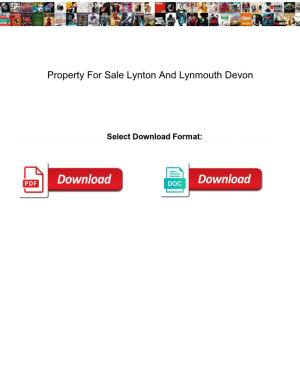 Property for Sale Lynton and Lynmouth Devon
