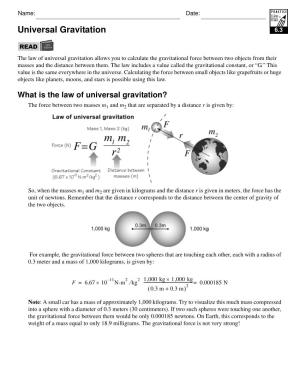 Universal Gravitation 6.3