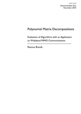 Polynomial Matrix Decompositions