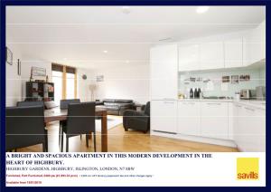 A Bright and Spacious Apartment in This Modern Development in the Heart of Highbury