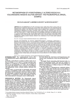 Metamorphism of Hydrothermally Altered Rocks in a Volcanogenic Massive Sulfide Deposit: the Palmeirópolis, Brazil, Example