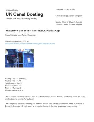 Snarestone and Return from Market Harborough | UK Canal Boating