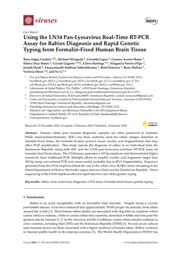 Using the LN34 Pan-Lyssavirus Real-Time RT-PCR Assay for Rabies Diagnosis and Rapid Genetic Typing from Formalin-Fixed Human Brain Tissue