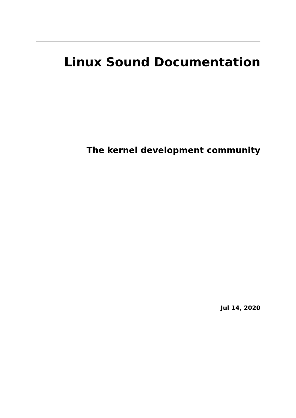 Linux Sound Documentation
