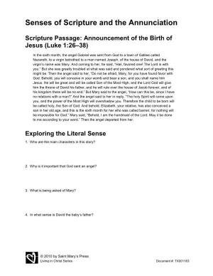 Senses of Scripture and the Annunciation
