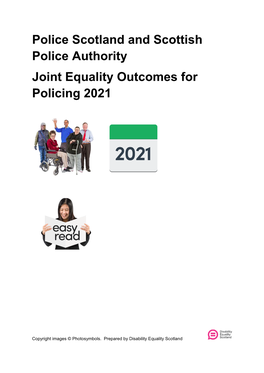 Police Scotland and Scottish Police Authority Joint Equality Outcomes for Policing 2021