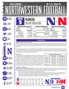 Game Notes Wildcats Coaching Staff