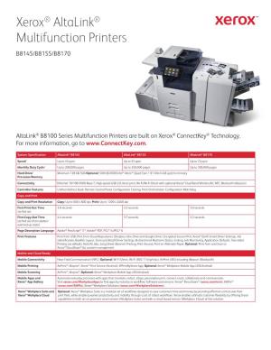 Xerox® Altalink® Multifunction Printers B8145/B8155/B8170