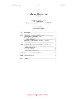 Marine Bioerosion 1 21.08.01