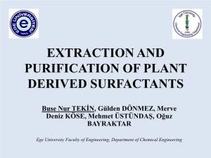Extraction and Purification of Plant Derived Surfactants