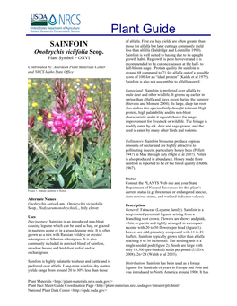 SAINFOIN Plant Guide