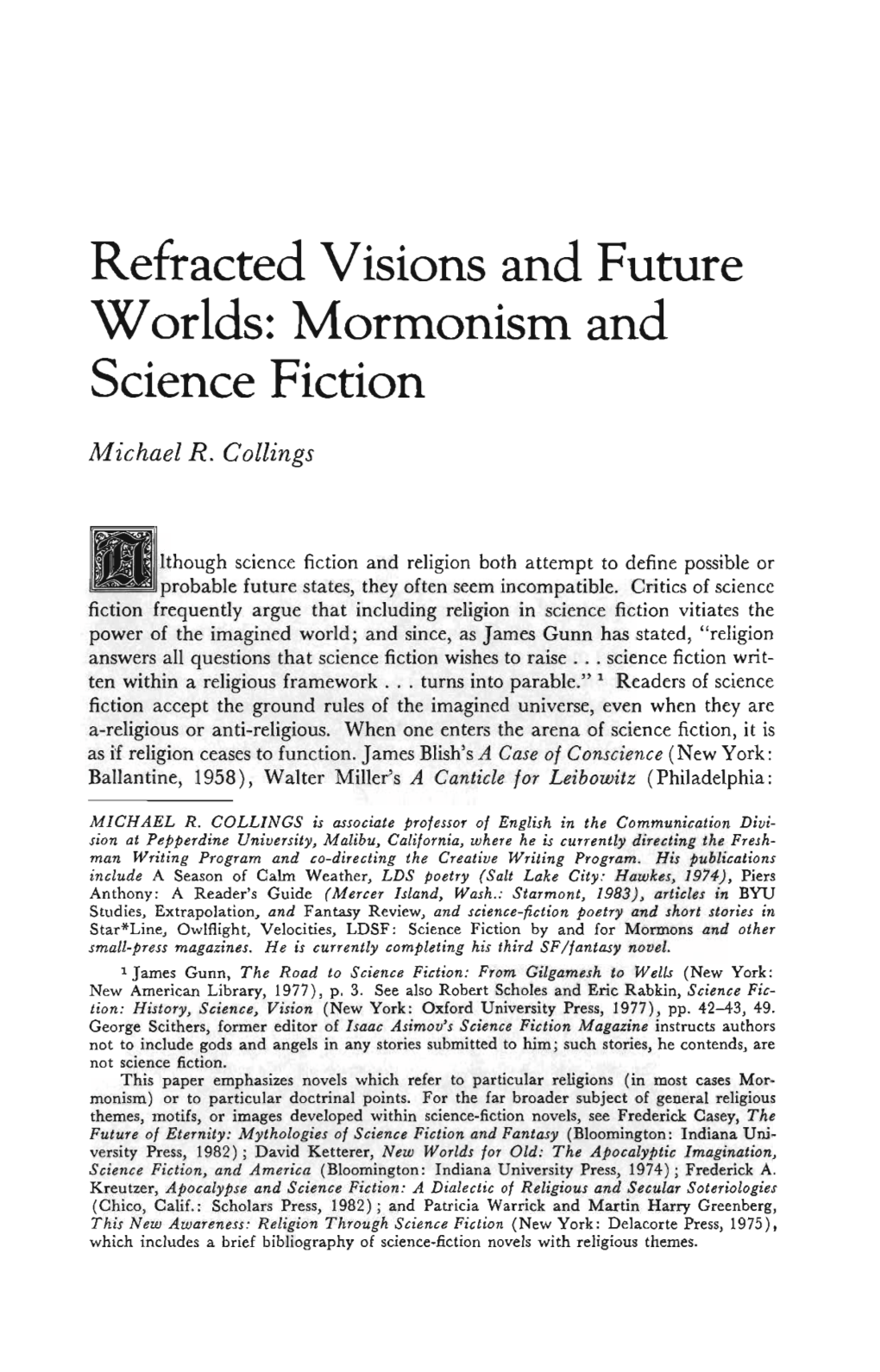 Mormonism and Science Fiction