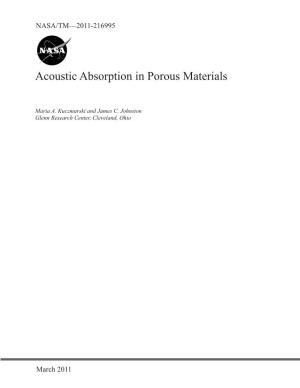 Acoustic Absorption in Porous Materials