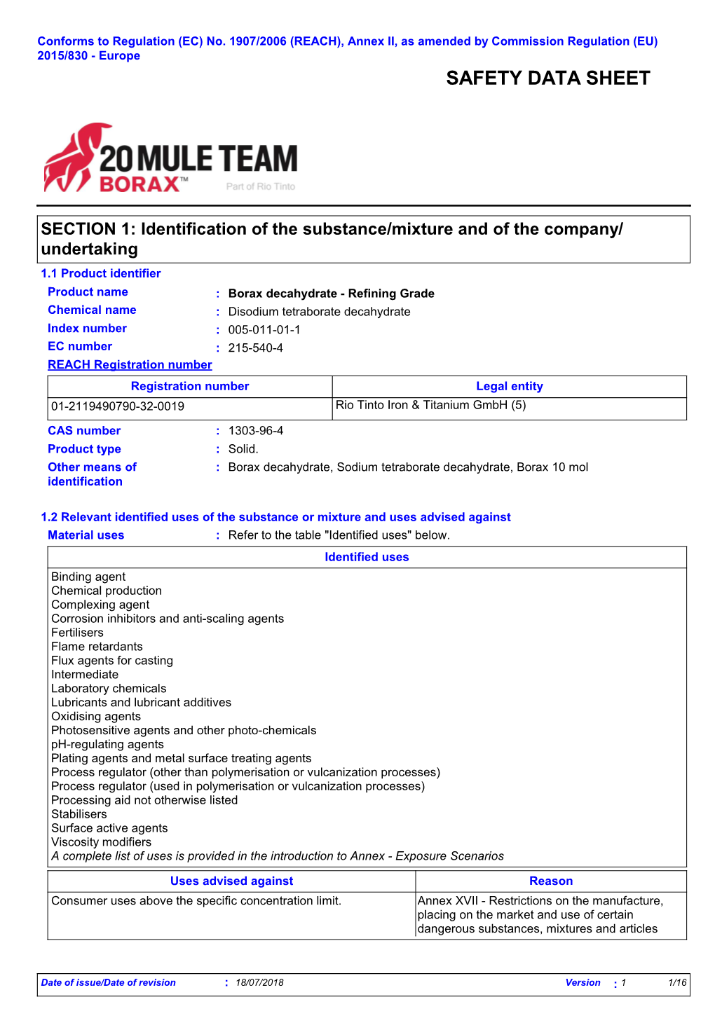 Safety Data Sheet