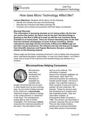 How Does Micro Technology Affect Me?