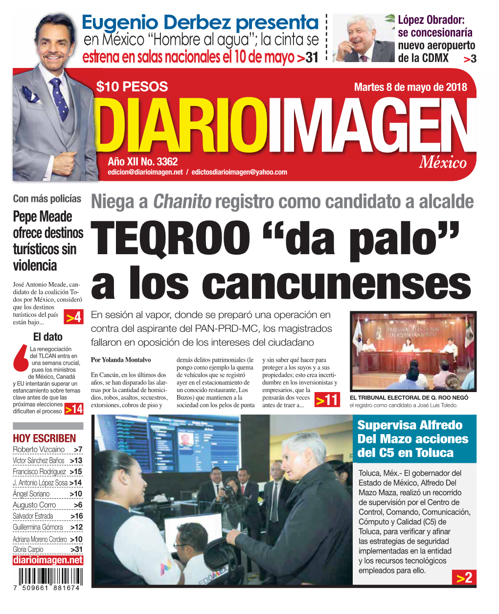 Eugenio Derbez Presenta Se Concesionaría En México “Hombre Al Agua”; La Cinta Se Nuevo Aeropuerto Estrena En Salas Nacionales El 10 De Mayo >31 De La CDMX >3