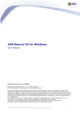 AVG Rescue CD for Windows User Manual