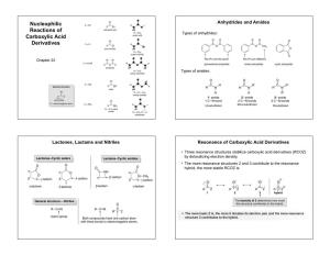 Nucleophilic Reactions of Carboxylic Acid Derivatives