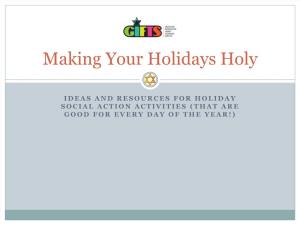 Making Your Holidays Holy