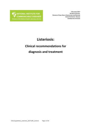 Listeriosis Clinical Guidelines