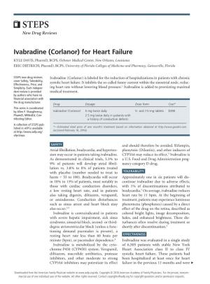 Ivabradine (Corlanor) for Heart Failure