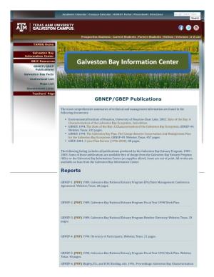 Reports GBNEP/GBEP Publications