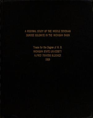 A REGEONAL STUDY of the MIDDLE DEVONKAN DUNDEE DOLOME'te in the Michigan Basln