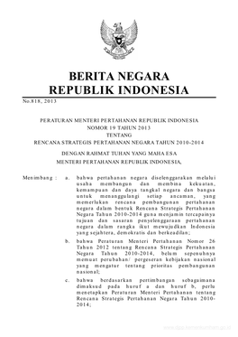 BERITA NEGARA REPUBLIK INDONESIA No.818, 2013