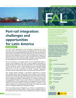 Port-Rail Integration: Between Port Facilities and the Rail Network to Ensure Port Competitiveness
