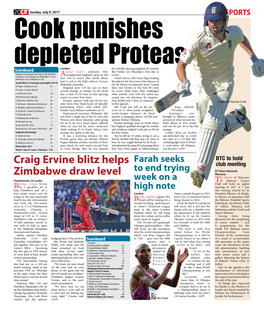 Craig Ervine Blitz Helps Zimbabwe Draw Level