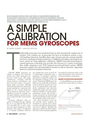A Simple Calibration for Mems Gyroscopes