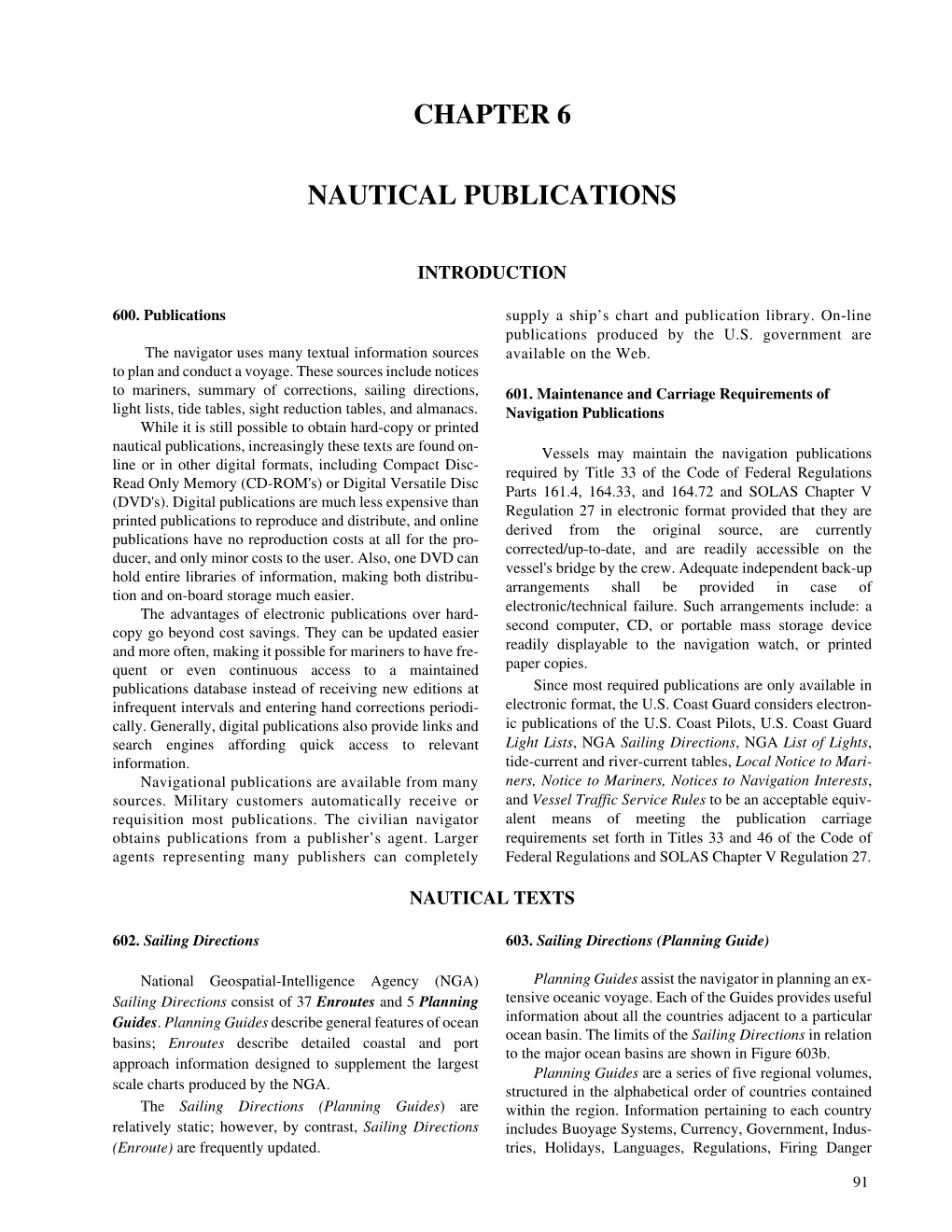 Chapter 6 Nautical Publications