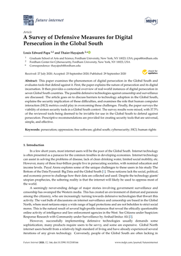 A Survey of Defensive Measures for Digital Persecution in the Global South