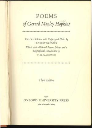 Of Gerard Manley Hopkins