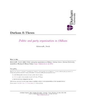 Politic and Party Organisation in Oldham