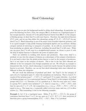 Sheaf Cohomology