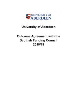 University of Aberdeen Outcome Agreement 2018-19