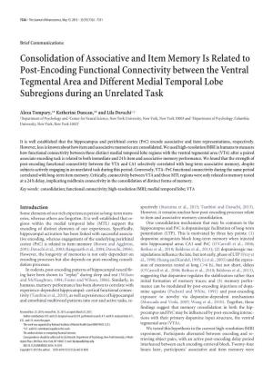 Consolidation of Associative and Item Memory Is Related To