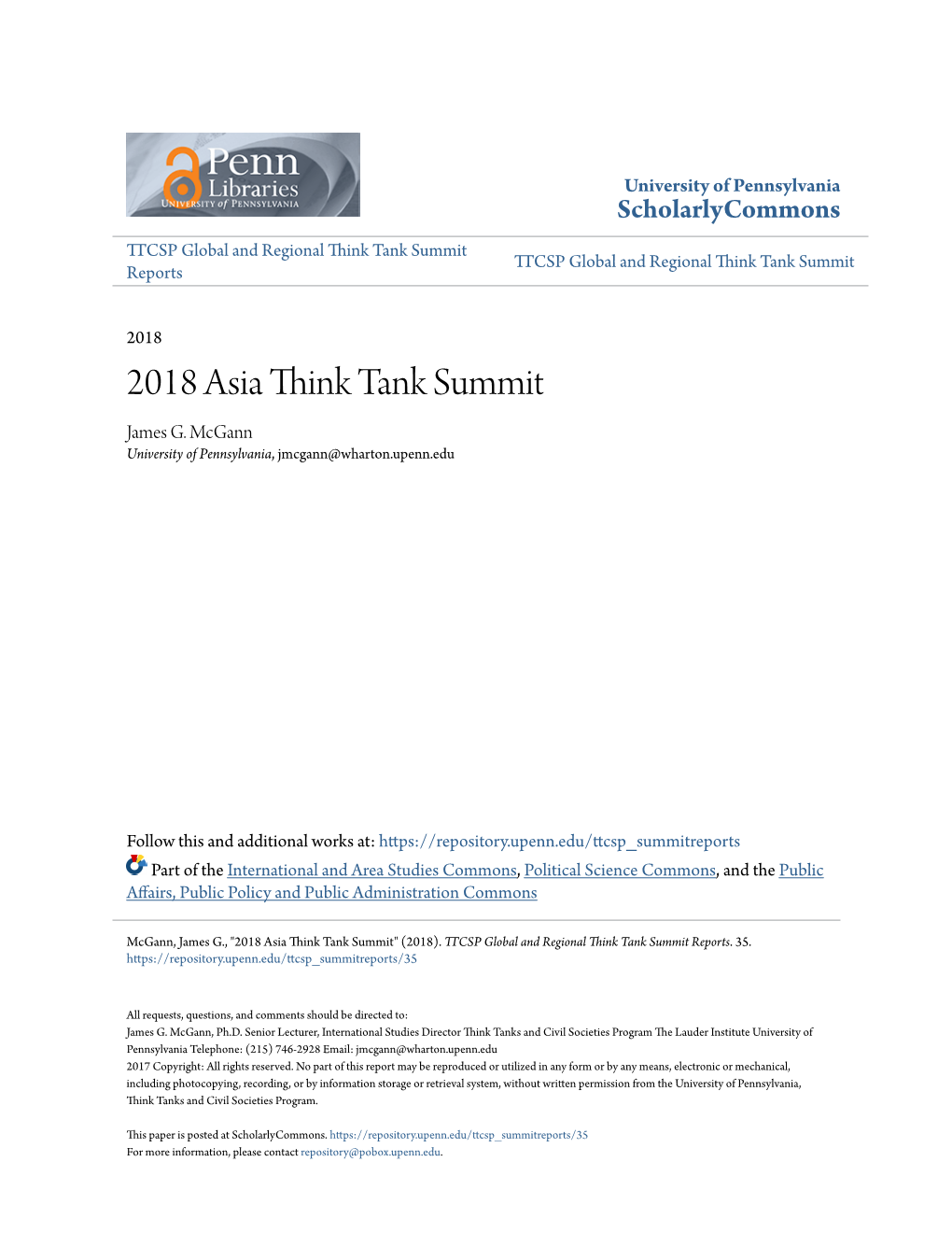 2018 Asia Think Tank Summit Is Taking Place at a Change