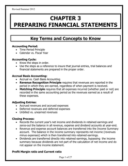 Chapter 3 Preparing Financial Statements
